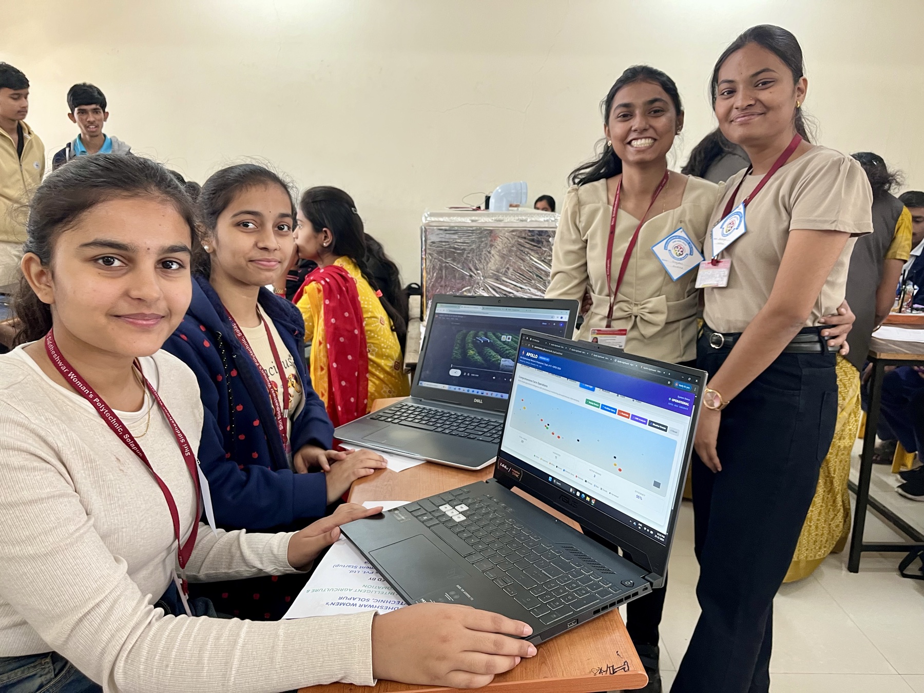 Apollo Mission I team members demonstrating their research